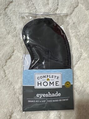 Complete HOME Black Rest Sleep Fleece Backed Eyeshade Eye mask